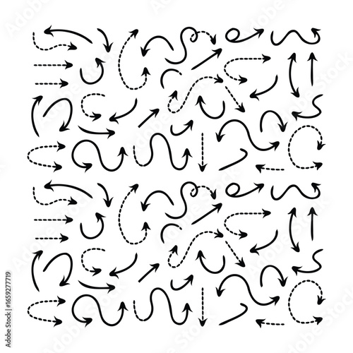 Hand-Drawn Arrow Collection, Sketch Style, Directional Icons