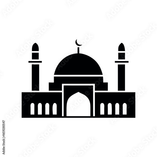 Islamic Mosque Icon – Minimalist Religious Symbol Vector