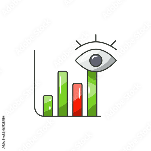 AI Overseer Icon, Industrial Monitoring Eye Vector.