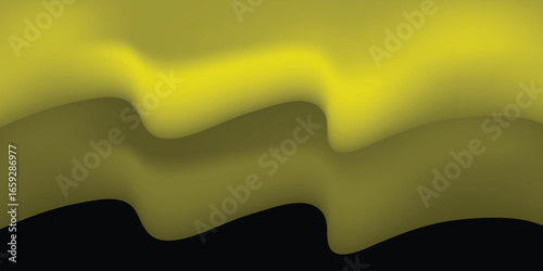 Abstract wavy yellow green color background vector illustration for background design.