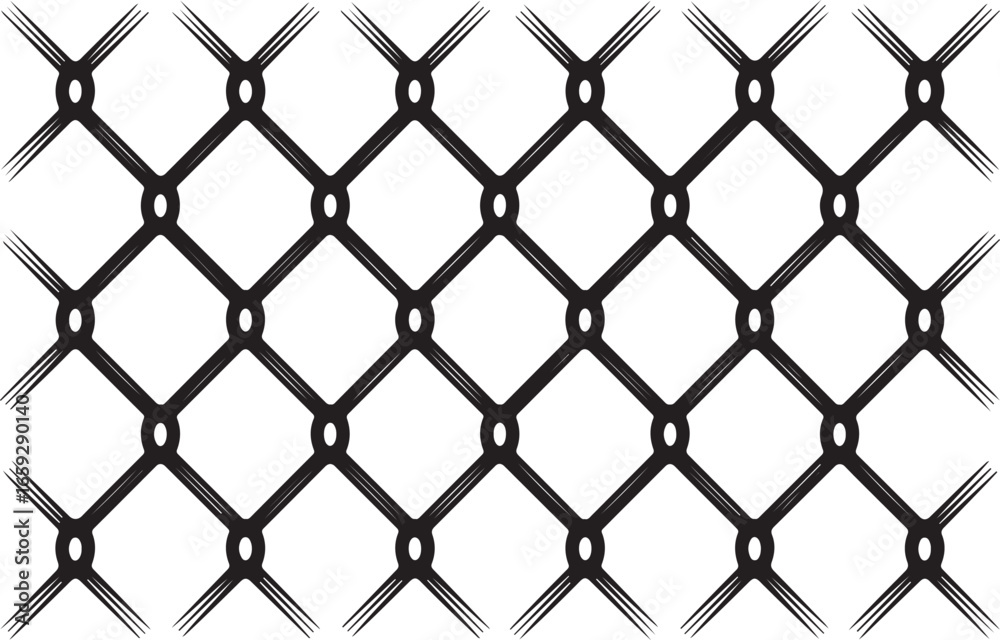 Naklejka premium Abstract Wire Fence Vector Pattern for Security and Boundary Concepts