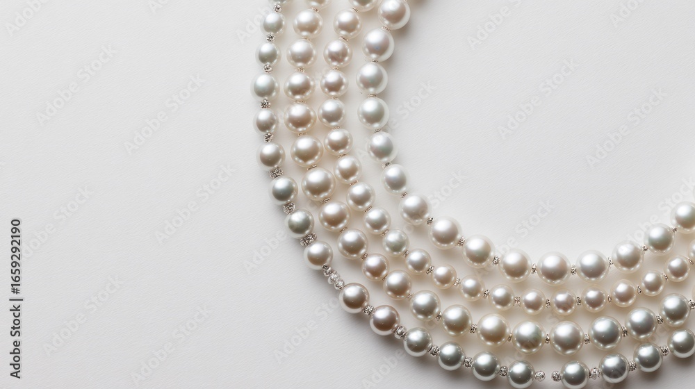 Pearl necklace, various shades, layered Pearl necklace, various shades, layered