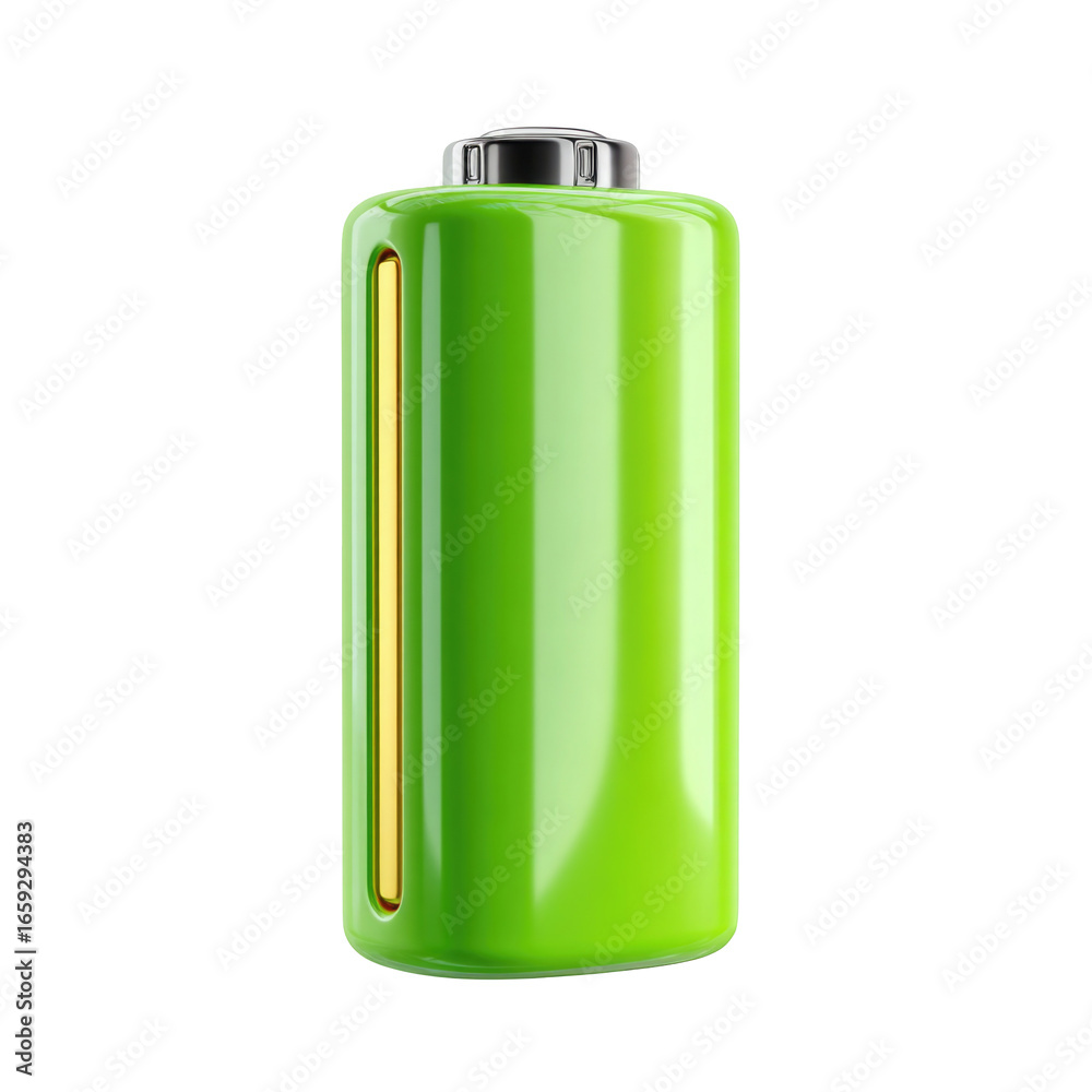 Bright green battery icon with charge indicator isolated on transparent background Bright green battery icon with charge indicator isolated on transparent background