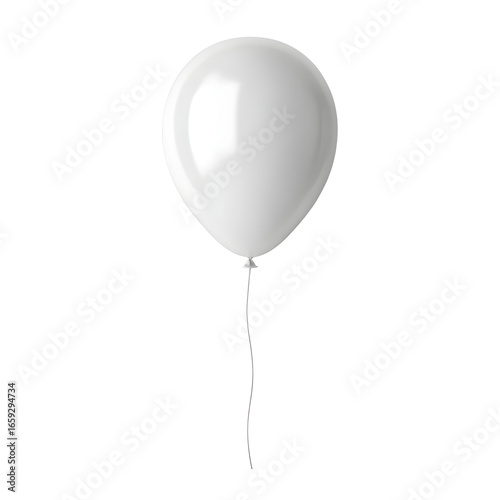 White balloon against black background