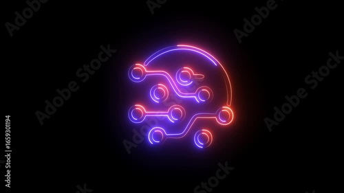 Wallpaper Mural Animated 4k technology background, digital circuit board icon with futuristic electronic pattern, abstract chip design isolated in modern visualization, technology concept Torontodigital.ca