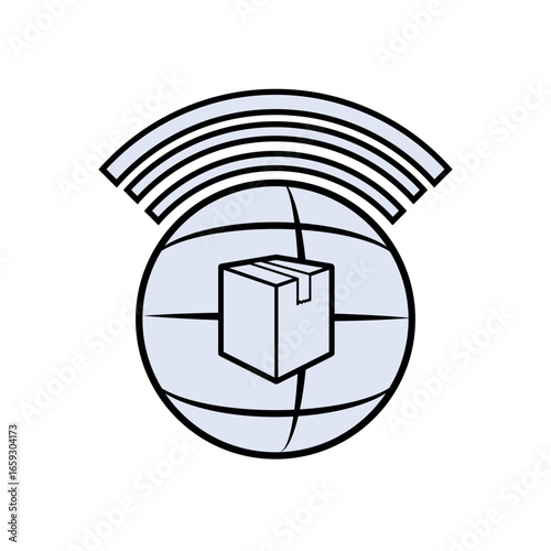 Global Market. Digital Products to Sell. Online Shop Symbol.