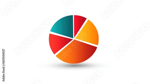 Free Download Five-part pie chart data visualization graphic - GFXLoad
