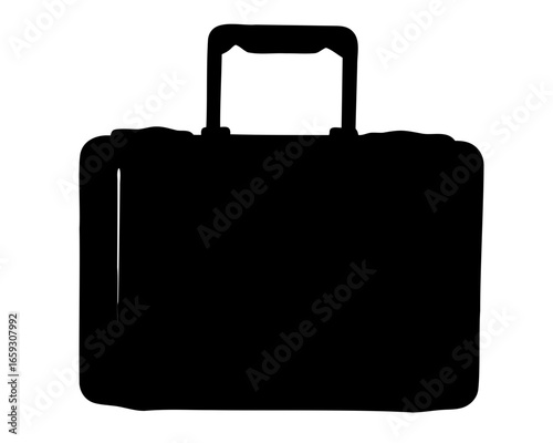 Silhouette of rolling suitcase, evoking travel, packing, and adventure