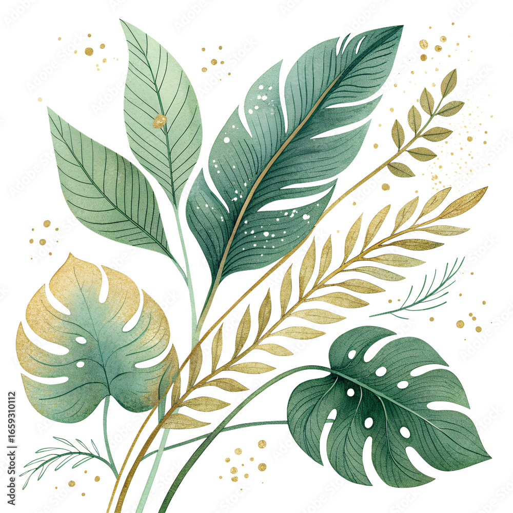 Fototapeta premium seamless pattern with leaves