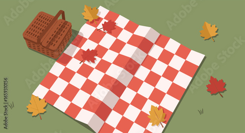 Seamless red and white checkered fabric with a floral pattern, perfect for a picnic tablecloth or kitchen design