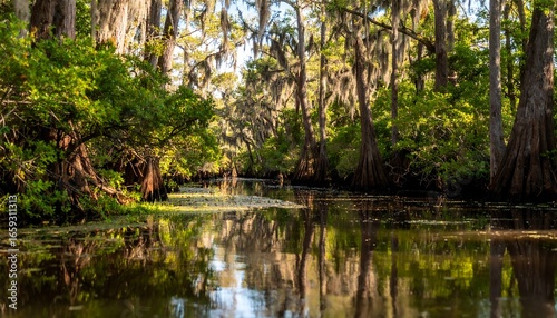Serene swamp waterway