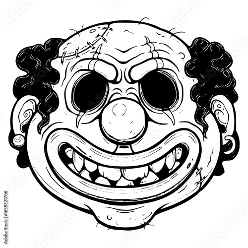 Scary clown face