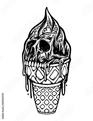 Skull ice cream cone