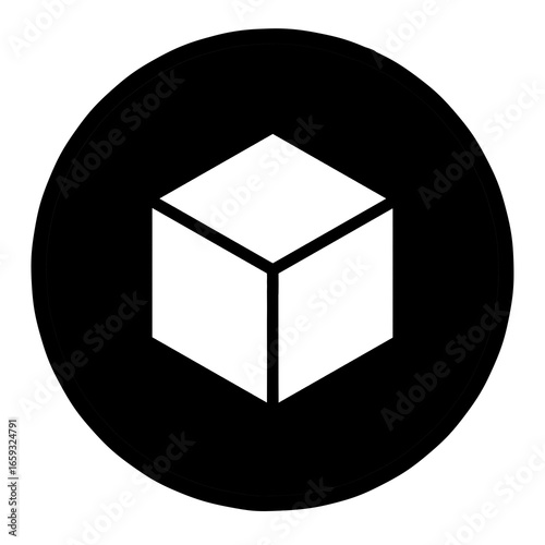 3d cube on black background