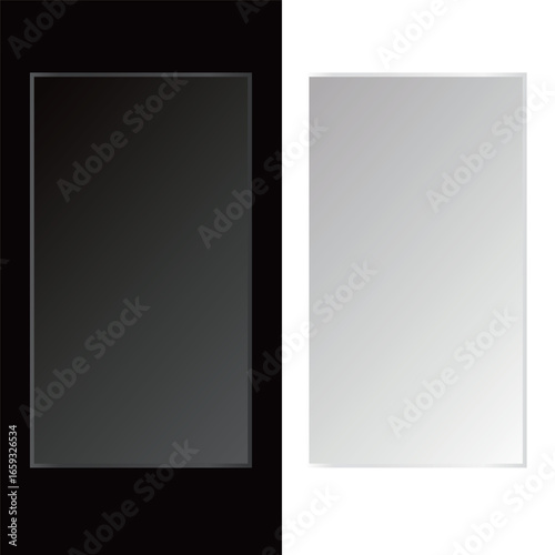 Transparent square glass with reflective shine