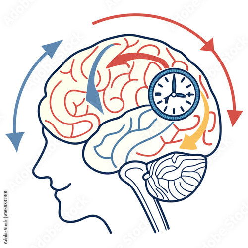 n with Clock – Circadian Rhythm and Sleep Cycle Vector Concept