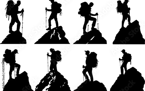 "Trailblazing Trio: Hiking in Sync"