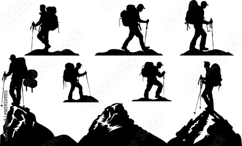 "Trailblazing Trio: Hiking in Sync"