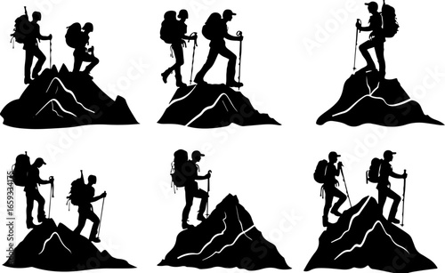 "Trailblazing Trio: Hiking in Sync"