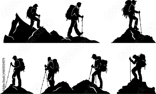 "Trailblazing Trio: Hiking in Sync"
