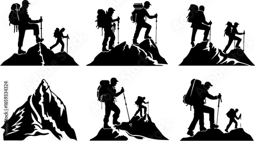 "Trailblazing Trio: Hiking in Sync"