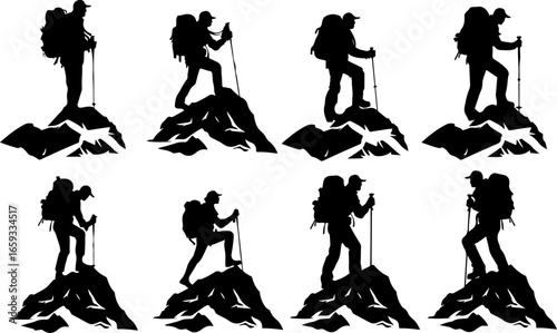 "Trailblazing Trio: Hiking in Sync"