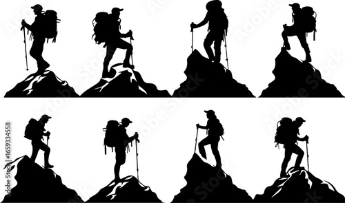 "Trailblazing Trio: Hiking in Sync"