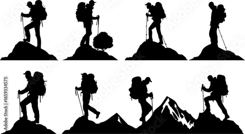 "Trailblazing Trio: Hiking in Sync"