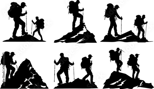 "Trailblazing Trio: Hiking in Sync"