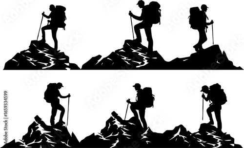 "Trailblazing Trio: Hiking in Sync"