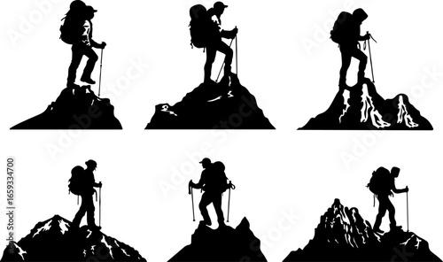 "Trailblazing Trio: Hiking in Sync"
