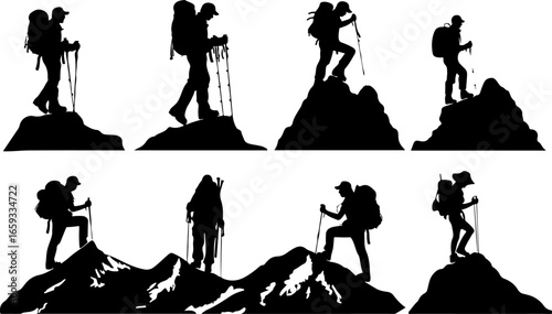 "Trailblazing Trio: Hiking in Sync"