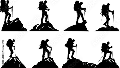 "Trailblazing Trio: Hiking in Sync"