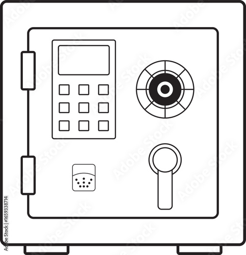 Advanced and high security bank safe vector illustration