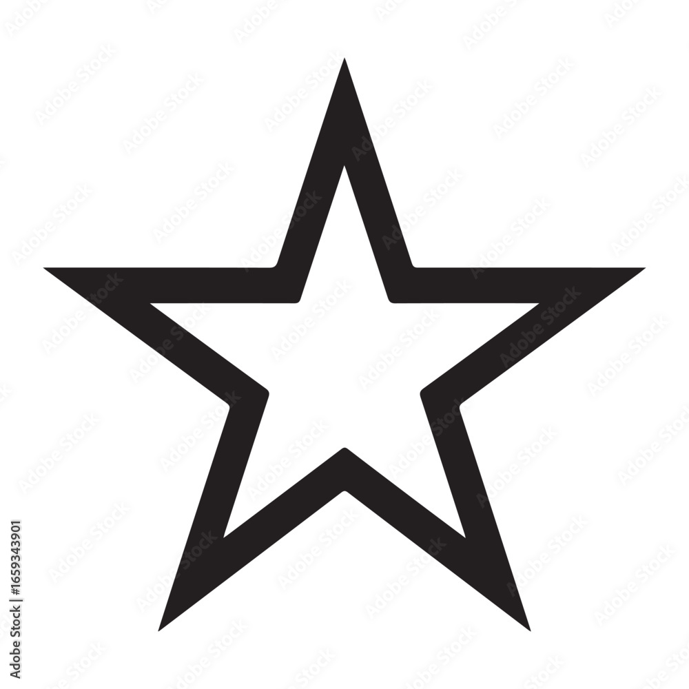 Obraz premium Simple black outline of a five pointed star