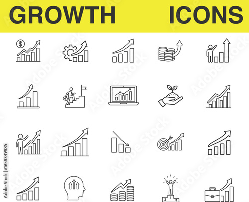 Growth Icons Upward Trends