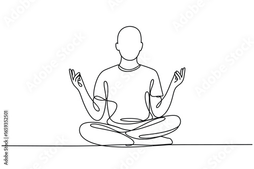 Person meditating in a lotus position with hands in mudra