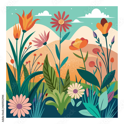 floral background with poppies