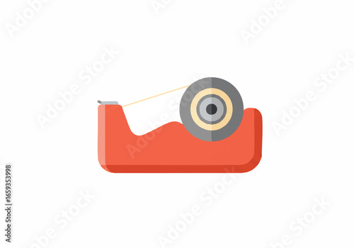 Red Tape Dispenser Icon Flat Design Vector Illustration