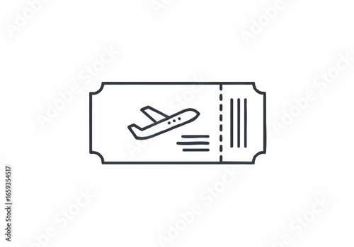 Airline Boarding Pass Ticket Icon Vector Illustration for Travel Agencies