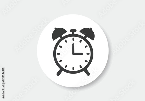 Classic Alarm Clock Icon Simple Time Management Vector Graphic