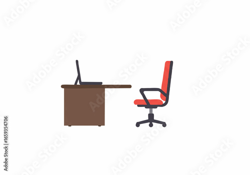 Modern Office Desk and Chair Simple Workspace Setup