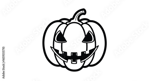 Black and white jack o lantern pumpkin graphic