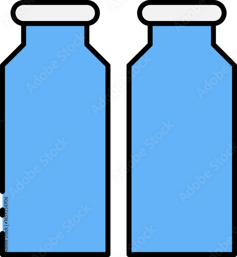 Cow Farm and Dairy Product Line Icons – Meat, Milk, and Agriculture Vector Set