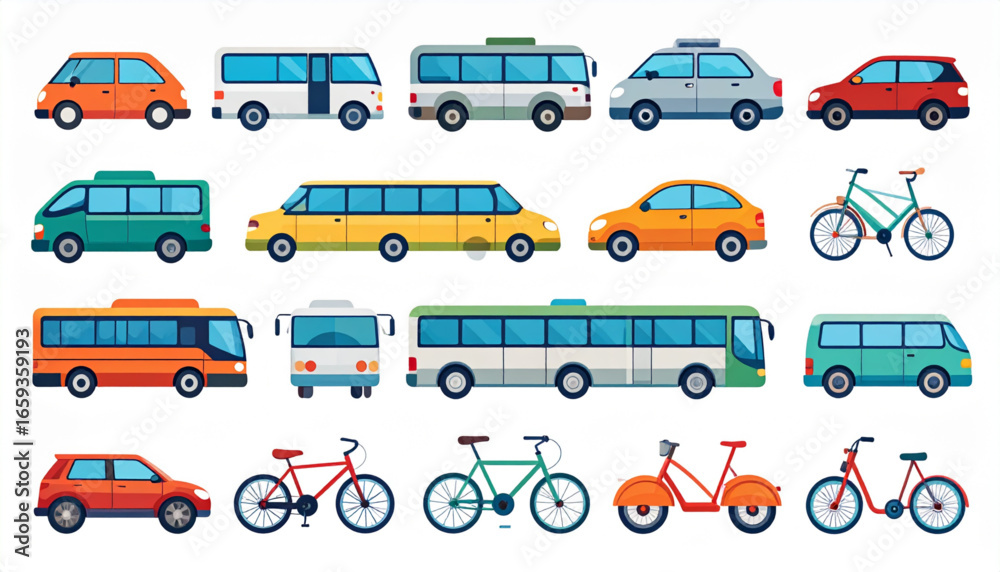 Fototapeta premium Modern Transportation Icon Set