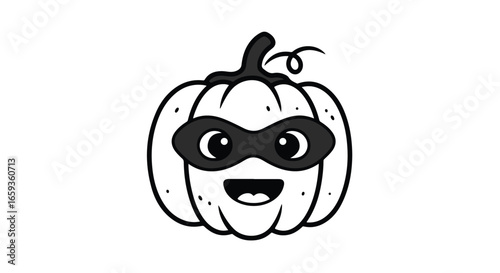 Pumpkin superhero illustration