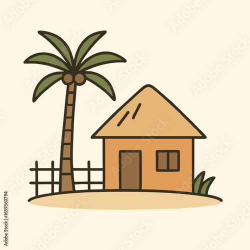 house with palm trees