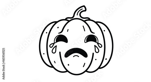 Sad pumpkin illustration