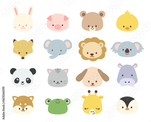 幼児向け　どうぶつキャラクターイラストセット