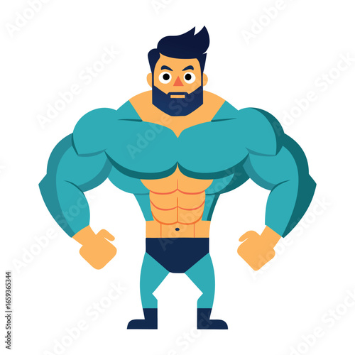 A set of body builder cartoon silhouette white bacground. Gym icon